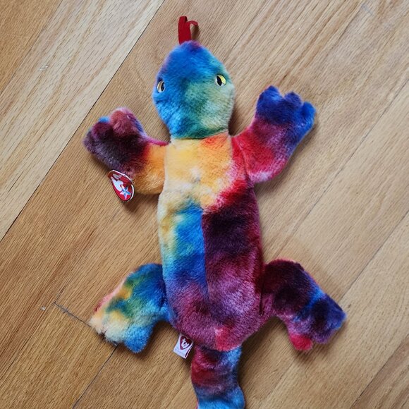 NWT Ty Beanie Buddies Collection "Lizzy" The Multicolored Lizzard Stuffed Animal - Picture 2 of 16